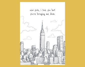 New York, I Love You but You&#39;re Bringing Me Down - LCD Soundsystem - A4 - Music Poster/Print/Wall Art