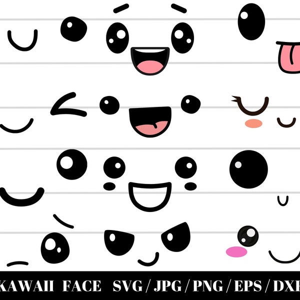 Smiley Face Svg Bundle, Cartoon Emotion Faces SVG Bundle, Kawaii Face SVG, Cute Funny Face SVG, Emoji face, cartoon face clipart,
