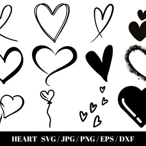 HEART Bundel SVG, HEART Doodle Svg, Heart Svg Cut Files for Cricut ...