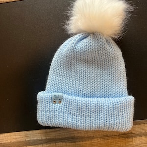 Baby Blue Handmade Knitted Hat, Adult, Toodler, Baby Hats, Winter Hat, Hand Knitted Cap
