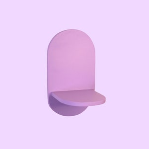 Lilac Oval Shelf - Wooden Shelf - Dopamine Decor Retro Shelf - Decorative Shelf - Floating Shelf