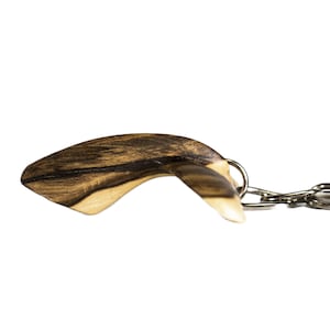 Hand-Carved Wooden Whale Tail Keychain - Nautical Ocean Art - Gift for Sea Lovers