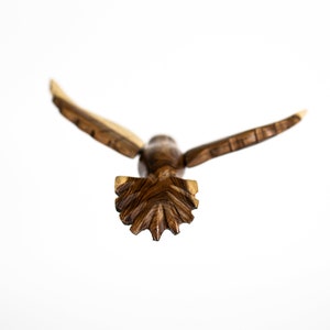 Hummingbird hand carved in wood with Varnished Finish