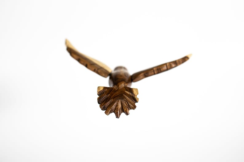 Hummingbird hand carved in wood with Varnished Finish