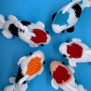 Koi fish Crochet Plushy Tri-Colored Stuffed fish, for Koi hobbyists of All Ages, Koi Fish, beautiful carp, handmade great gift for fish fan