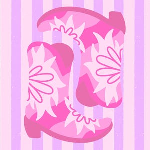 Knockin&#39; Boots Print - PINK
