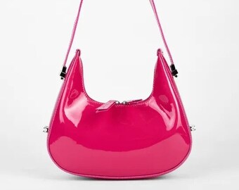 Imported Patent Leather Classic Hobo Shoulder Bag Purse Full First Class Quality Faux Leather Bag for Women