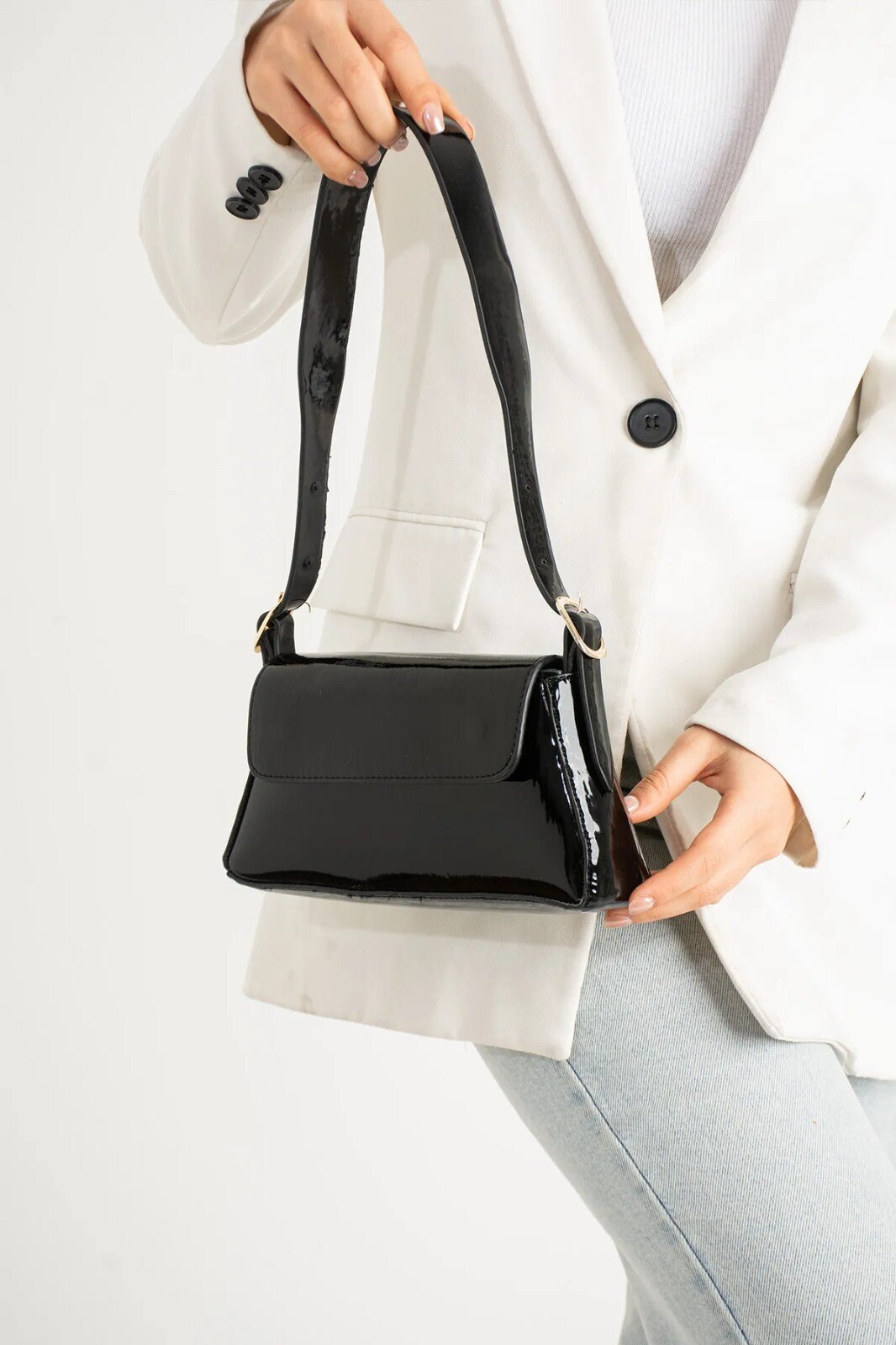 Mini Baguette Bag 20 With FF Motif Black Leather Ghw