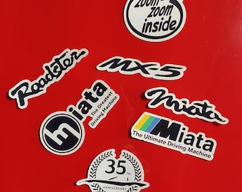 Zestaw wodoodpornych naklejek winylowych Miata MX-5 - 7 naklejek