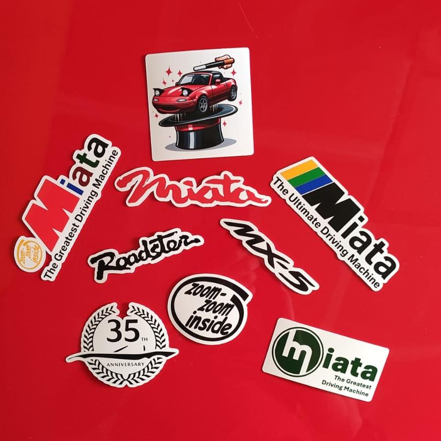 Zestaw wodoodpornych naklejek winylowych Miata MX-5 - 9 naklejek