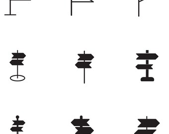 Flags & Signposts Icon Set – Travel, Outdoors, Navigation (SVG, PNG, AI)