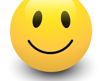 Yellow Smiley Face Icon – Vector Happy Face Clipart for Stickers, Shirts, Posters, and Crafts