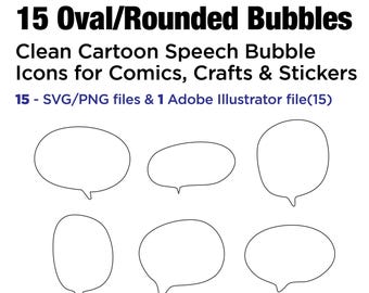 Hand Drawn Speech Bubbles - Cartoon Talk Balloons (SVG, PNG, AI Files)