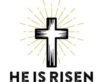 He is Risen Cross SVG, Christian Easter Cricut File (Instant Download)