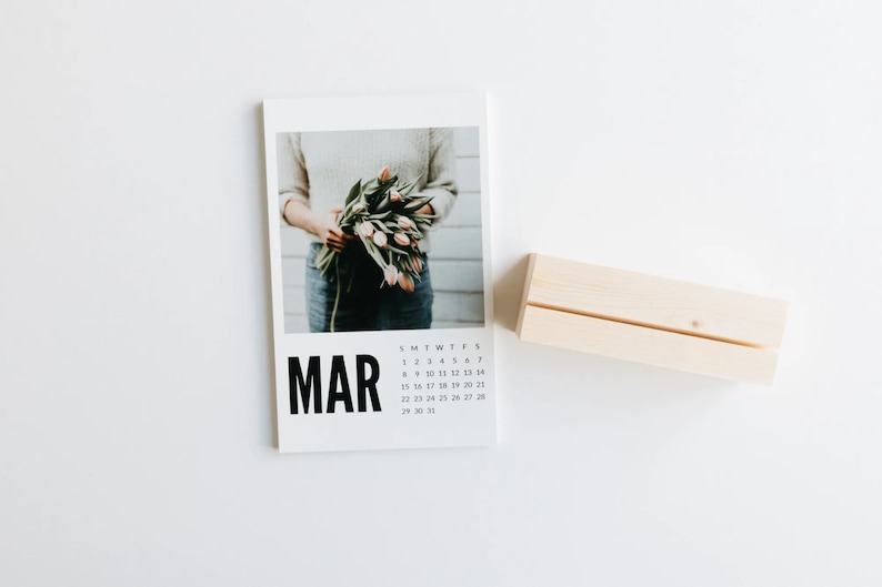 Buy 2025 Desk Calendar Calendar With Wood Stand Custom Photo Calendar