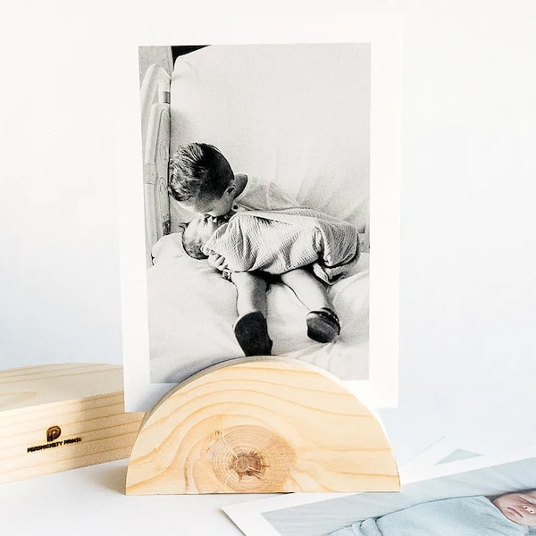 Half Moon Wood Photo Holder