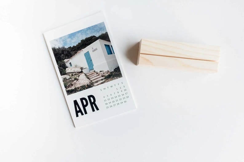 Buy 2025 Desk Calendar Calendar With Wood Stand Custom Photo Calendar