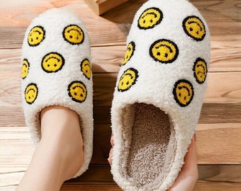 Smiley Face Slippers | Cheerful Face Slippers | Happy Face Slippers | Grinning Face Slippers | Joyful Face Slippers | Smiling Face Slippers