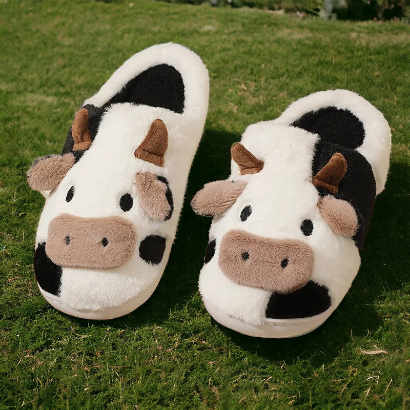 Fluffy Cow Slipper Cute Moo Cow Slippers Comfy Moo Animal Slippers Cozy