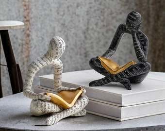 Elegante decoración de libros/figuras y adornos interiores nórdicos para decoración de mesa/escultura abstracta contemporánea para decoración moderna del hogar