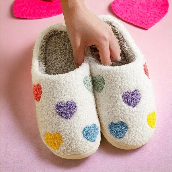 Love Heart Slippers | Cute Heart Slippers | Comfy Heart Slippers | Cozy Heart Slippers | Heart Slippers | Warm Heart Slippers Gift USA