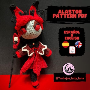 Alastor - Hazbin Hotel - Amigurumi Pattern in Spanish & English