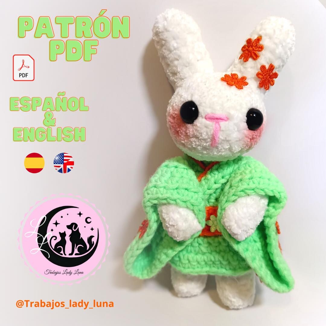 Kimono Rabbit - Amigurumi Pattern in English and Spanish - Etsy
