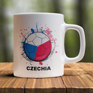 Czechia Fußball Country Becher, Team Czechia Kaffeebecher, Czechia Flagge Becher, Becher für Czechia Fan, Fußballkaffeetasse, Czechia Fußballliebhaber Geschenk