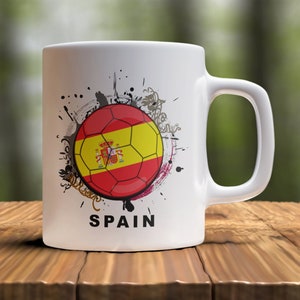 Spain Soccer Mug, Spain Coffee Mug, Spain Flag Mug, Mug for Spain Fan, Soccer Coffee Cup, Spanish Soccer Lover Gift, Spain Soccer Present