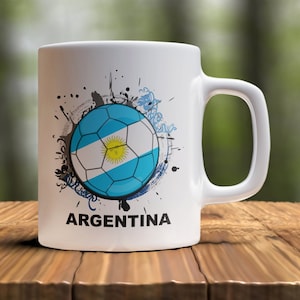Argentina Soccer Country Mug, Team Argentina Coffee Mug, Argentina Flag Mug, Mug for Argentina Fan, Soccer Coffee Cup, Argentina Soccer Gift