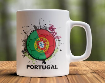 Portugal Soccer Country Mug, Team Portugal Coffee Mug, Portugal Flag Mug, Mug for Portugal Fan, Soccer Coffee Cup, Portugal Soccer Love Gift
