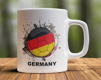 Germany Soccer Country Mug, Team German Coffee Mug, Germany Flag Mug, Mug for Germany Fan, Popular Soccer Tea Cup, Germany Soccer Lover Gift