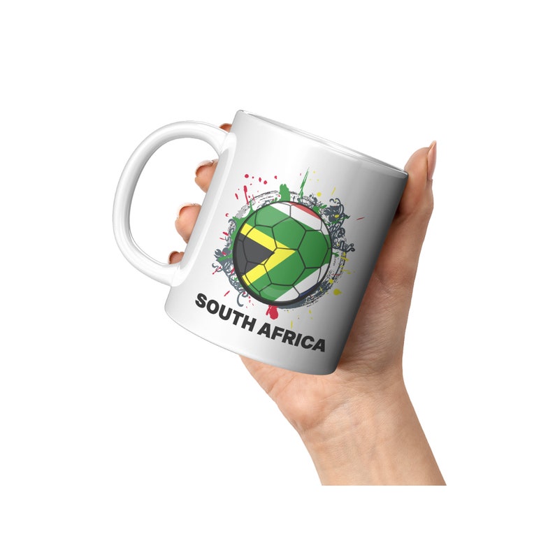 South Africa Soccer Country Mug, South Africa Coffee Mug, South African Flag Mug, South Africa Fan, Soccer Coffee Cup, Soccer Lovers Gift image 4