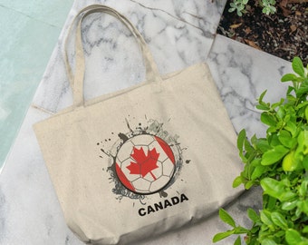 Sacola grande de futebol para fãs do Canadá, sacola para mães de futebol, sacola para dias de jogos de futebol, sacola para viajantes, sacola para amantes de esportes, ideia de presente para mães de futebol