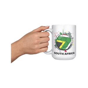 South Africa Soccer Country Mug, South Africa Coffee Mug, South African Flag Mug, South Africa Fan, Soccer Coffee Cup, Soccer Lovers Gift image 9