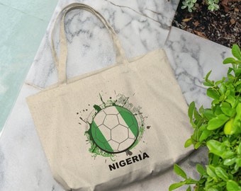 Sacola grande para fãs de futebol da Nigéria, sacola para mães de futebol, sacola para dias de jogos de futebol, sacola para viajantes, sacola para amantes de esportes, ideia de presente para mães de futebol