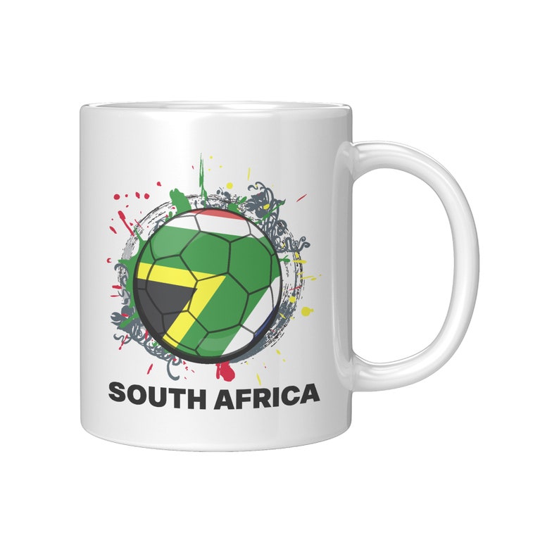South Africa Soccer Country Mug, South Africa Coffee Mug, South African Flag Mug, South Africa Fan, Soccer Coffee Cup, Soccer Lovers Gift image 5