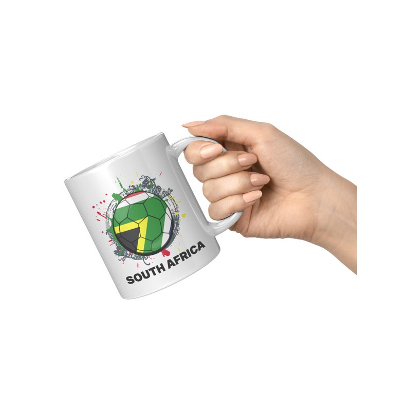 South Africa Soccer Country Mug, South Africa Coffee Mug, South African Flag Mug, South Africa Fan, Soccer Coffee Cup, Soccer Lovers Gift image 6
