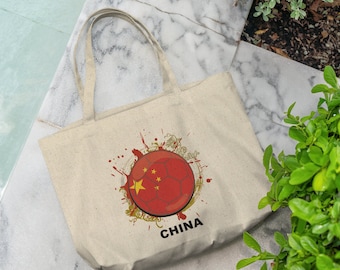 Bolsa esportiva grande para fãs de futebol da China, sacola para mães de futebol, sacola para jogos de futebol, sacola para viajantes, sacola para amantes de esportes, ideia de presente para mães de futebol