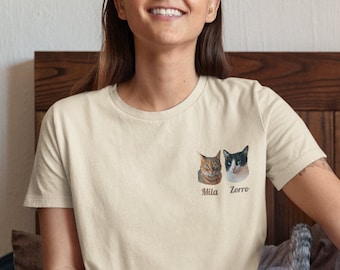 Custom Pet Shirt Pet Photo and Name Personalized Cat Custom Pet Shirt Personalized Dog Shirt Custom Dog Custom Cat Shirt Gift for Pets Lover