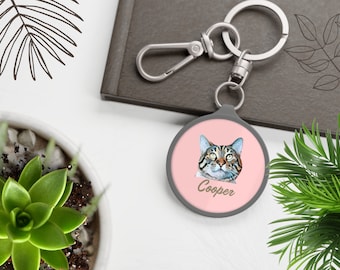 Personalized Keychain Dog Pet Portrait Keychain Pet Lovers Gift Dog Mom Gift Best Friend Gift Handmade Jewelry Pet Memorial Gifts for Him