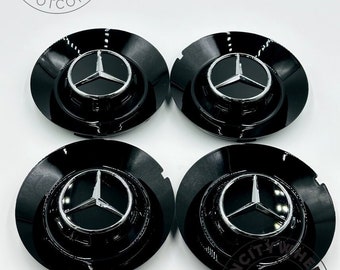 Mercedes Benz 164mm Wheel Center Hub Cover Cap With Logo WY0347 For MERCEDES-BENZ Black Wheel Center Caps, Mercedes Benz 164mm Center Caps