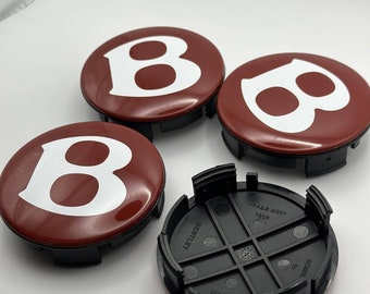 4pcs Bentley Wheel Center Caps 69mm(64mm) Red #3W0601170F