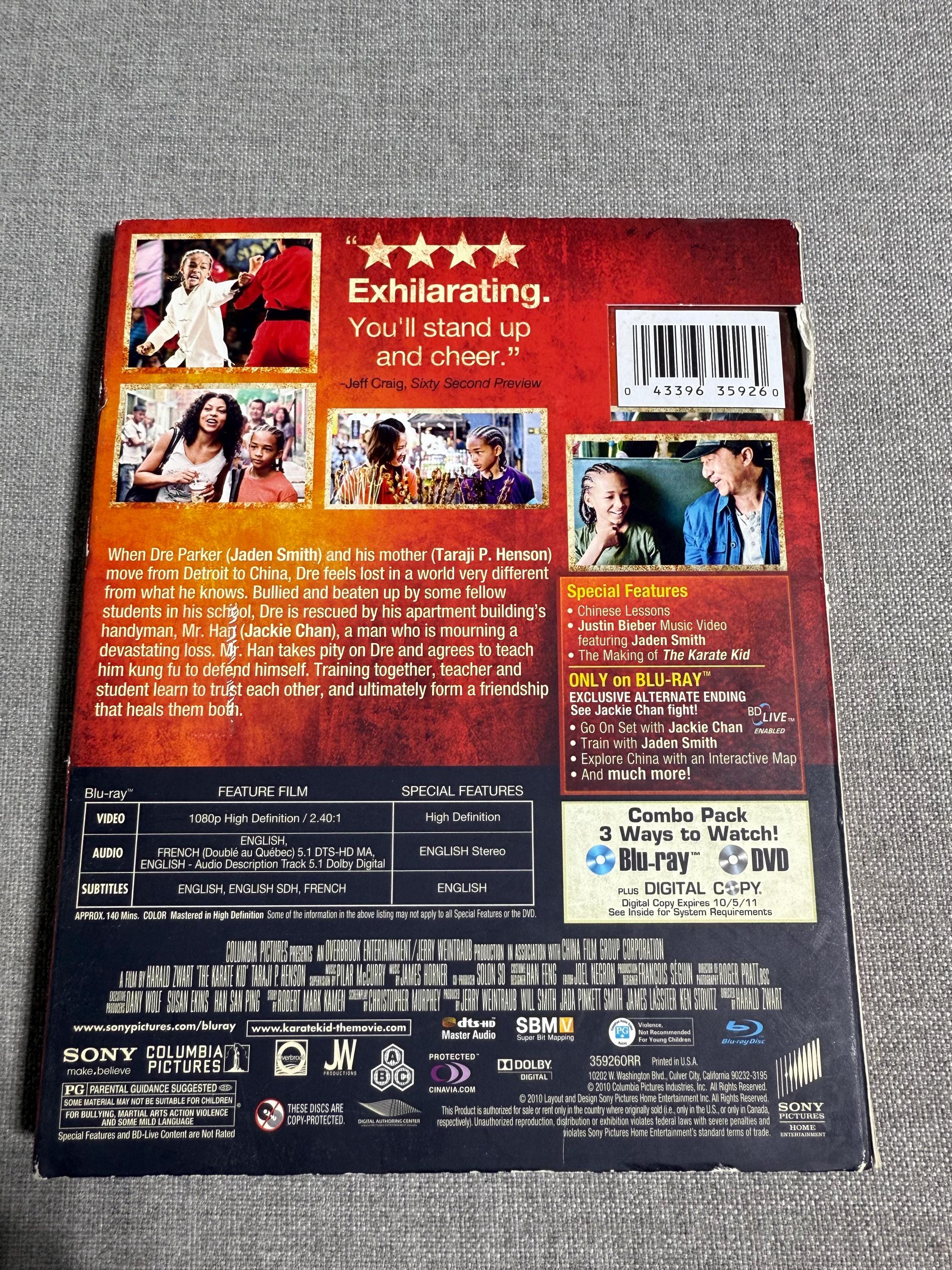 The Karate Kid (2010) Blu-ray/dvd Combo | Jaden Smith, Jackie Chan