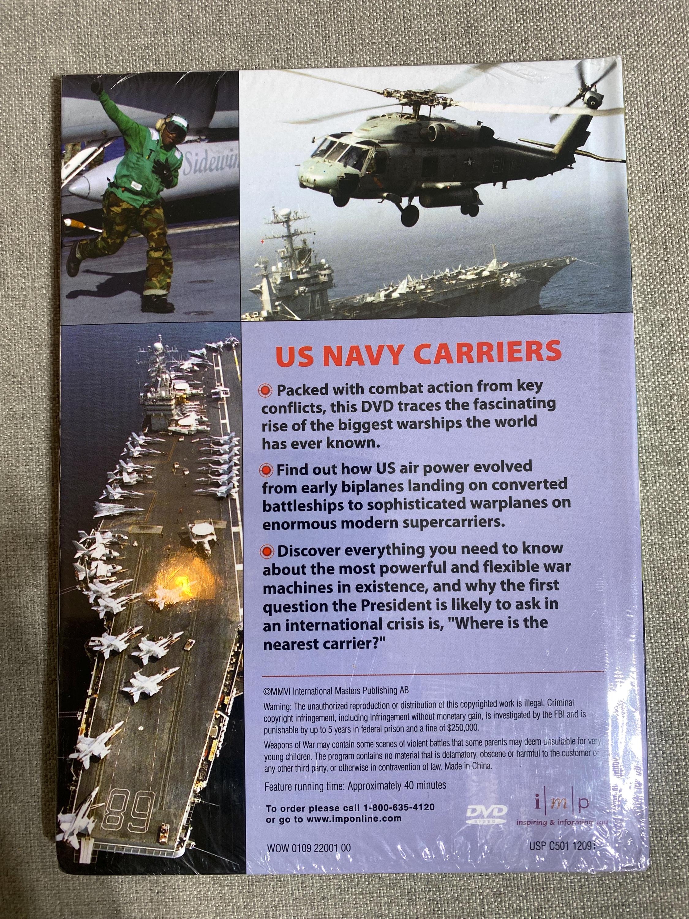 Weapons of War: U.S. Navy Carriers, New DVD Factory Sealed - Etsy