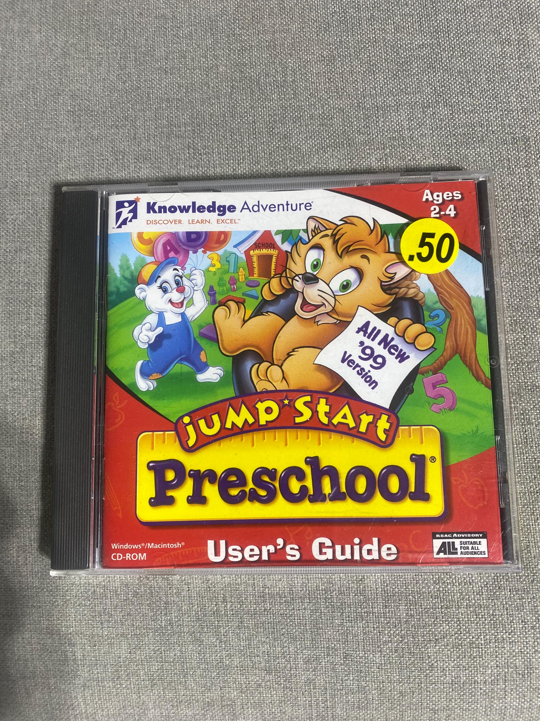 Jump Start Preschool CD-ROM Knowledge Adventure Ages 2-4 Win Mac