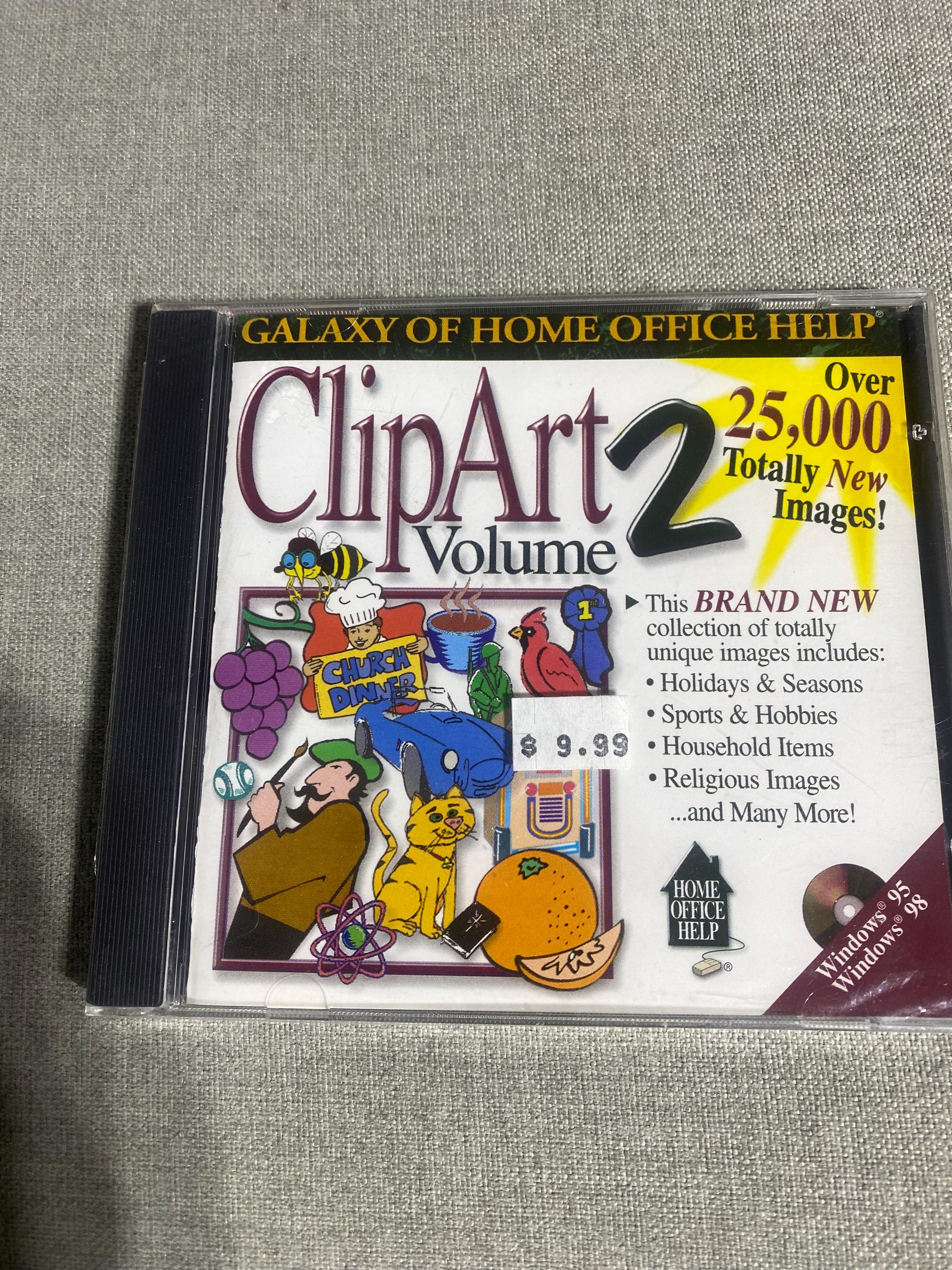 Clip Art Volume 2, Brand: Galaxy Software, Platform Windows 98