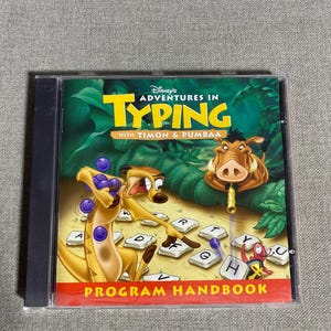 Vtg 1998 Disney Adventures in Typing with Timon & Pumbaa Lion King Computer Game- Pre Owned