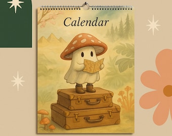 Travel Mushroom Ghost Calendar | Appointment Tracker, 2 sizes