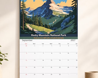 National Parks Calendar: Vintage Scenic Landscape Wall Planner